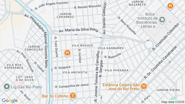 Mapa do bairro Vila Mossoró, São José do Rio Preto - SP