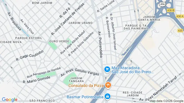 Mapa do bairro Vila Nossa Senhora do Bonfim, São José do Rio Preto - SP