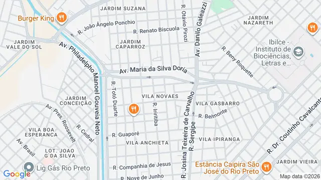 Mapa do bairro Vila Novaes, São José do Rio Preto - SP