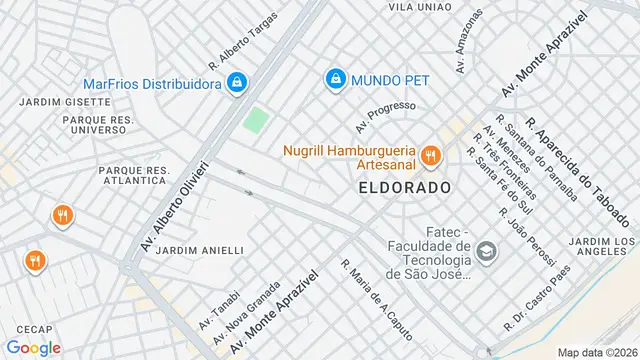 Mapa do bairro Vila Romana, São José do Rio Preto - SP