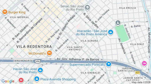 Mapa do bairro Vila Santo Antônio, São José do Rio Preto - SP