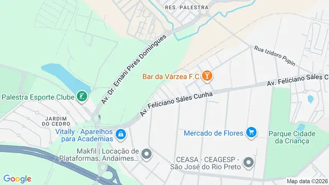 Mapa do bairro Vila São José Operário, São José do Rio Preto - SP