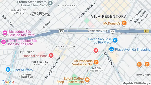 Mapa do bairro Vila São José, São José do Rio Preto - SP