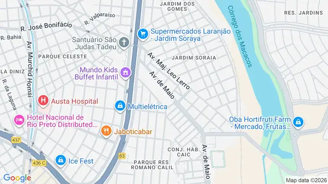 Mapa do bairro Vila São Judas Tadeu, São José do Rio Preto - SP