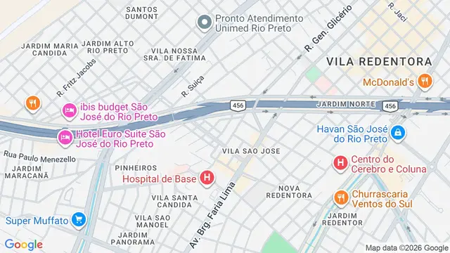 Mapa do bairro Vila São Pedro, São José do Rio Preto - SP