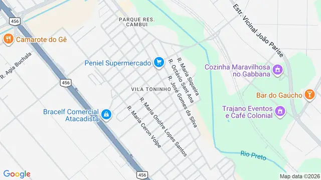 Mapa do bairro Vila Toninho, São José do Rio Preto - SP