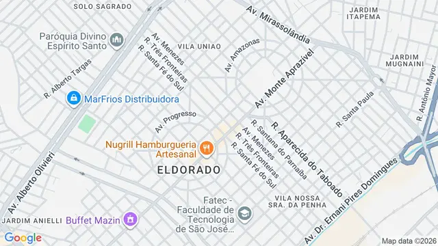 Mapa do bairro Vila União, São José do Rio Preto - SP