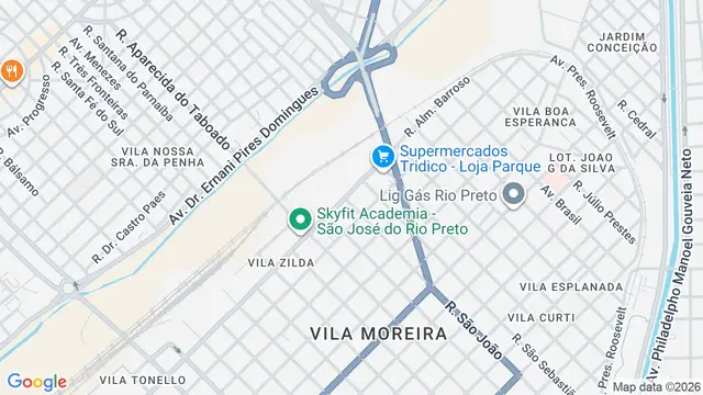 Mapa do bairro Vila Zilda, São José do Rio Preto - SP