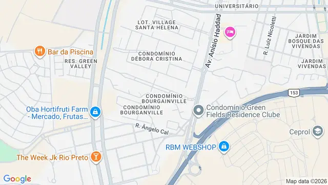 Mapa do bairro Village Flamboyant, São José do Rio Preto - SP